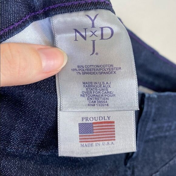 NYDJ Lyris Dark Wash High Rise Rolled Cuff Crop Jeans - Picture 5 of 8